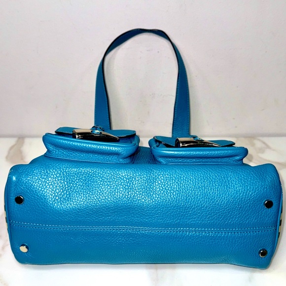 Auth RARE BURBERRY Blue Leather bag - Picture 11 of 13